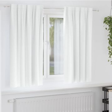 Tende Blackout con Anelli 2 pz Bianco brillante 175 x 140 cm