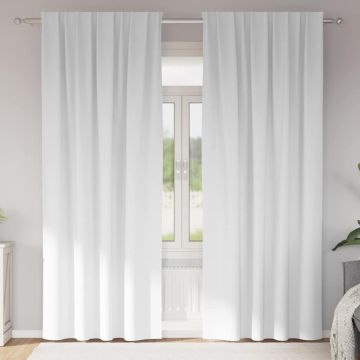 Tende Blackout con Anelli 2 pz Bianco brillante 260 x 140 cm