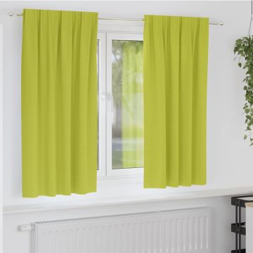 Tende Blackout con Anelli 2 pz Verde 175 x 140 cm Poliestere