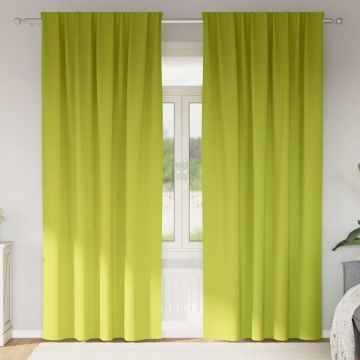 Tende Blackout con Anelli 2 pz Verde 225 x 140 cm Poliestere