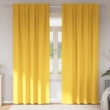 Tende Blackout con Anelli 2 pz Giallo Senape 225 x 140 cm