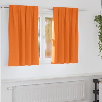 Tende Blackout con Anelli 2 pz Arancione Vivo 140 x 140 cm