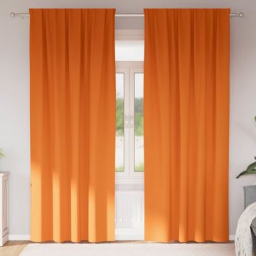 Tende Blackout con Anelli 2 pz Arancione Vivo 245 x 140 cm