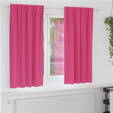 Tende Blackout con Anelli 2 pz Rosa Vivo 175 x 140 cm