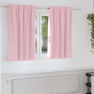 Tende Blackout con Anelli 2 pz Rosa baby 140 x 140 cm