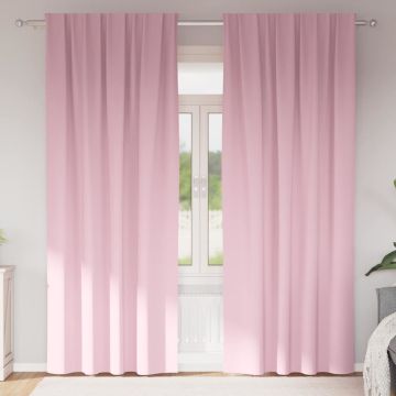 Tende Blackout con Anelli 2 pz Rosa baby 225 x 140 cm