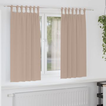 Tende Blackout con Anelli 2 pz Tortora 175 x 140 cm Poliestere