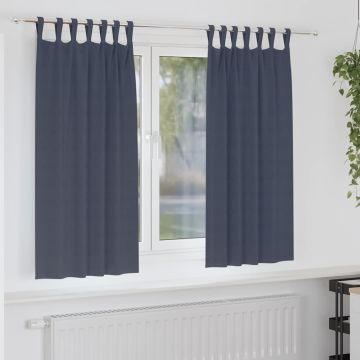 Tende Blackout con Anelli 2 pz Antracite 175 x 140 cm