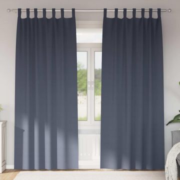 Tende Blackout con Anelli 2 pz Antracite 260 x 140 cm