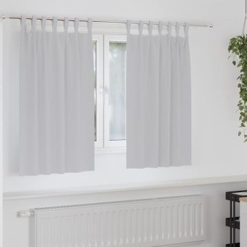 Tende Blackout con Anelli 2 pz Grigio Chiaro 140 x 140 cm
