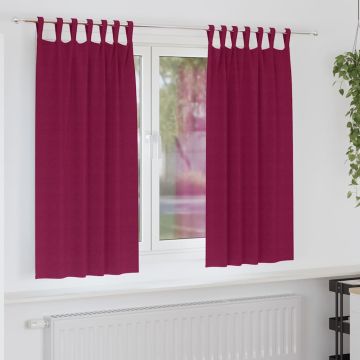 Tende Blackout con Anelli 2 pz Rosso Vino 175 x 140 cm