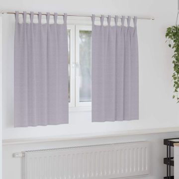 Tende Blackout con Anelli 2 pz Grigio Metallico 140 x 140 cm