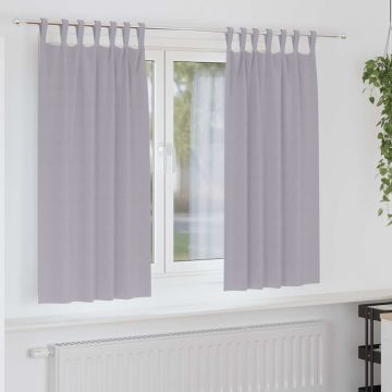 Tende Blackout con Anelli 2 pz Grigio Metallico 175 x 140 cm
