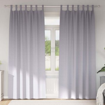 Tende Blackout con Anelli 2 pz Grigio Metallico 225 x 140 cm