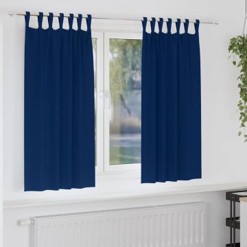 Tende Blackout con Anelli 2 pz Blu Scuro 175 x 140 cm
