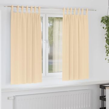 Tende Blackout con Anelli 2 pz Crema 175 x 140 cm Poliestere