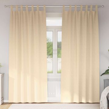 Tende Blackout con Anelli 2 pz Crema 245 x 140 cm Poliestere