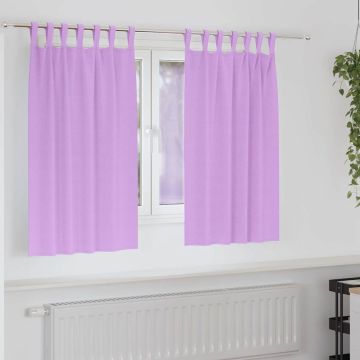 Tende Blackout con Anelli 2 pz Viola 140 x 140 cm Poliestere