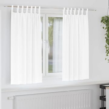 Tende Blackout con Anelli 2 pz Bianco Puro 175 x 140 cm