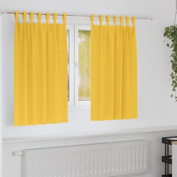 Tende Blackout con Anelli 2 pz Giallo Senape 140 x 140 cm