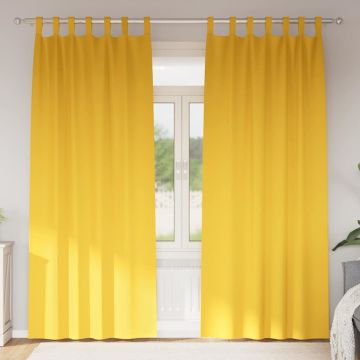 Tende Blackout con Anelli 2 pz Giallo Senape 225 x 140 cm