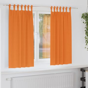 Tende Blackout con Anelli 2 pz Arancione Vivo 175 x 140 cm