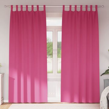 Tende Blackout con Anelli 2 pz Rosa Vivo 260 x 140 cm