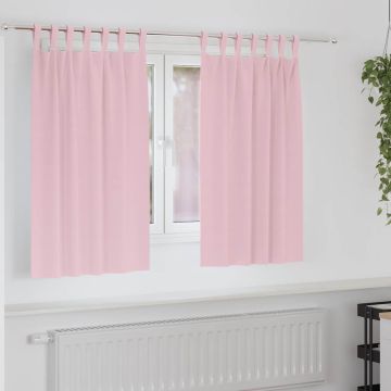 Tende Blackout con Anelli 2 pz Rosa baby 140 x 140 cm