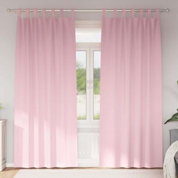 Tende Blackout con Anelli 2 pz Rosa baby 260 x 140 cm