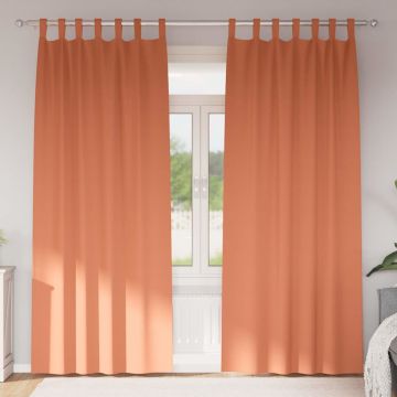 Tende Blackout con Anelli 2 pz Terracotta 245 x 140 cm