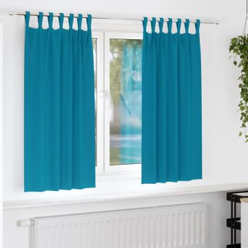 Tende Blackout con Anelli 2 pz Turchese 175 x 140 cm Poliestere