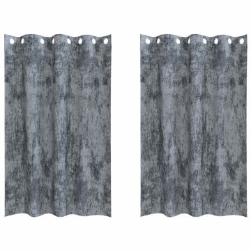 Tende in Velluto 2 pz Grigio Argento 175 x 140 cm Velluto