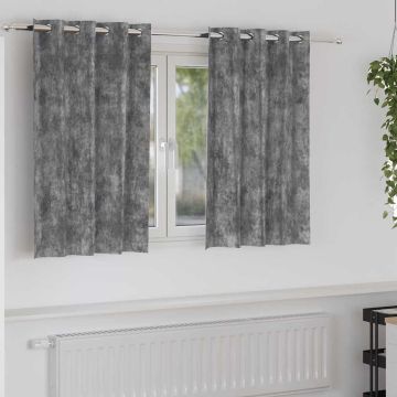 Tende in Velluto 2 pz Grigio 140 x 140 cm Velluto
