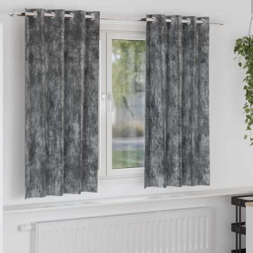 Tende in Velluto 2 pz Grigio 175 x 140 cm Velluto