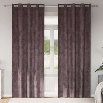 Tende in Velluto 2 pz Marrone 225 x 140 cm Velluto