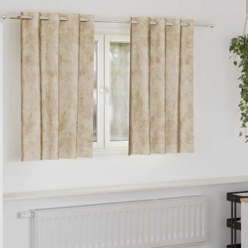 Tende in Velluto 2 pz Crema 140 x 140 cm Velluto