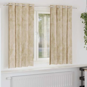 Tende in Velluto 2 pz Crema 175 x 140 cm Velluto