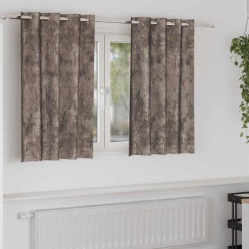 Tende in Velluto 2 pz Cappuccino 140 x 140 cm Velluto