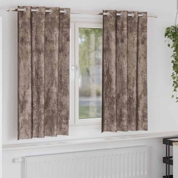 Tende in Velluto 2 pz Cappuccino 175 x 140 cm Velluto