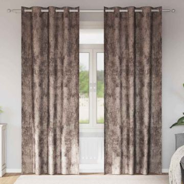Tende in Velluto 2 pz Cappuccino 245 x 140 cm Velluto