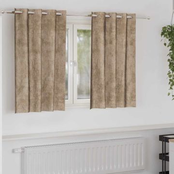 Tende in Velluto 2 pz Champagne 140 x 140 cm Velluto