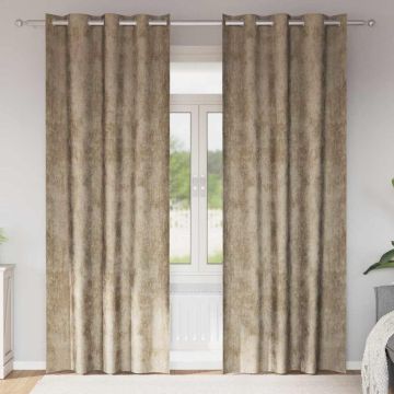 Tende in Velluto 2 pz Champagne 245 x 140 cm Velluto