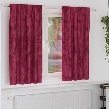 Tende in Velluto 2 pz Rosso vino 175 x 140 cm Velluto