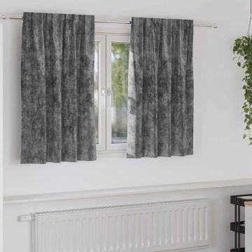 Tende in Velluto 2 pz Grigio 140 x 140 cm Velluto