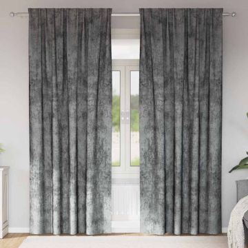 Tende in Velluto 2 pz Grigio 225 x 140 cm Velluto