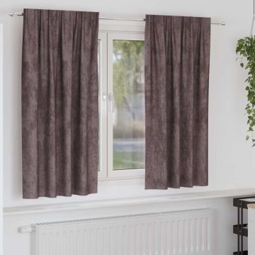 Tende in Velluto 2 pz Marrone 175 x 140 cm Velluto