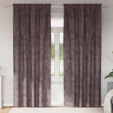 Tende in Velluto 2 pz Marrone 225 x 140 cm Velluto