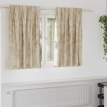 Tende in Velluto 2 pz Crema 140 x 140 cm Velluto