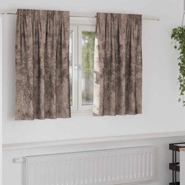 Tende in Velluto 2 pz Cappuccino 140 x 140 cm Velluto