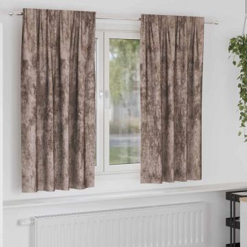 Tende in Velluto 2 pz Cappuccino 175 x 140 cm Velluto